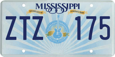 MS license plate ZTZ175