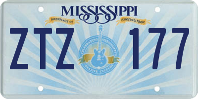 MS license plate ZTZ177