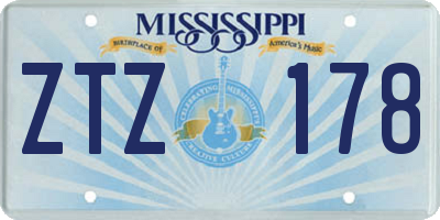 MS license plate ZTZ178