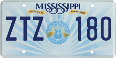 MS license plate ZTZ180