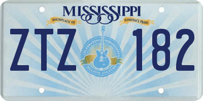 MS license plate ZTZ182