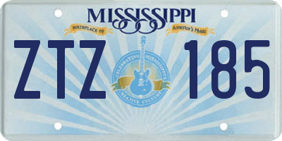 MS license plate ZTZ185