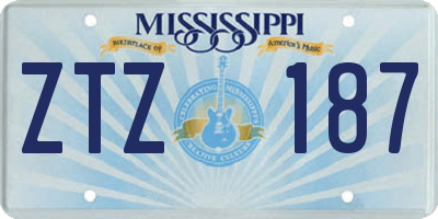 MS license plate ZTZ187