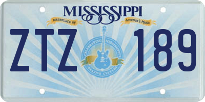 MS license plate ZTZ189