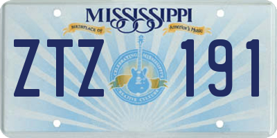 MS license plate ZTZ191