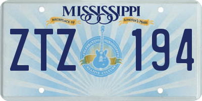 MS license plate ZTZ194