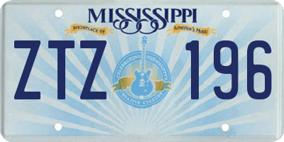 MS license plate ZTZ196