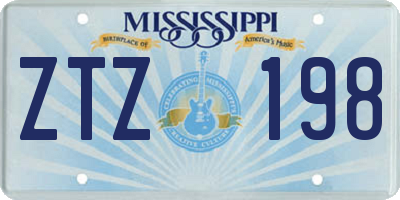 MS license plate ZTZ198