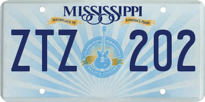 MS license plate ZTZ202