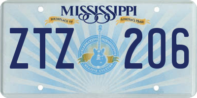 MS license plate ZTZ206