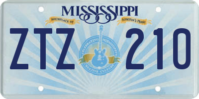 MS license plate ZTZ210