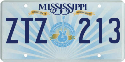 MS license plate ZTZ213