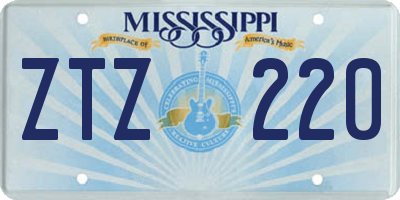 MS license plate ZTZ220