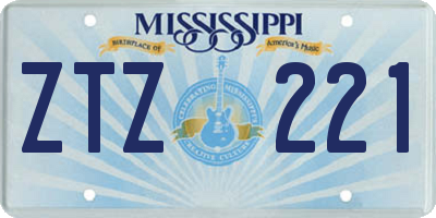 MS license plate ZTZ221