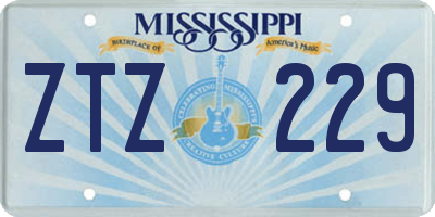 MS license plate ZTZ229