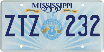 MS license plate ZTZ232