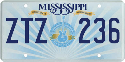 MS license plate ZTZ236