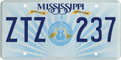 MS license plate ZTZ237