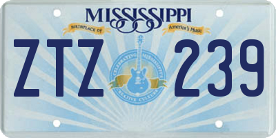 MS license plate ZTZ239
