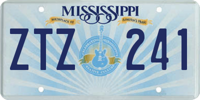 MS license plate ZTZ241