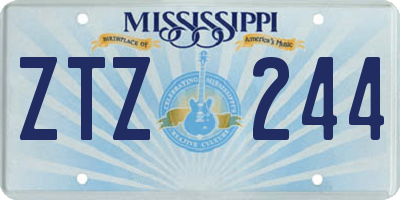 MS license plate ZTZ244