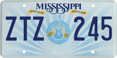 MS license plate ZTZ245