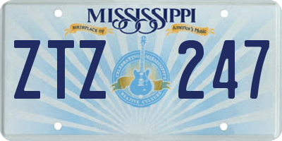 MS license plate ZTZ247