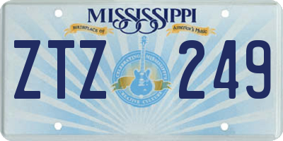 MS license plate ZTZ249