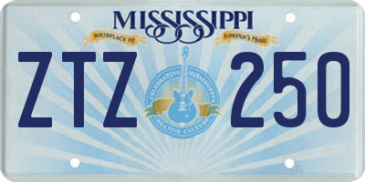 MS license plate ZTZ250