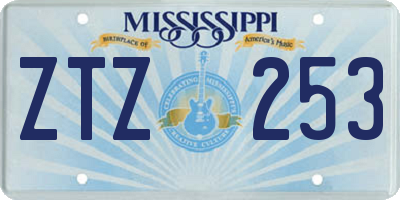 MS license plate ZTZ253