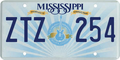 MS license plate ZTZ254