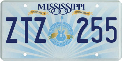 MS license plate ZTZ255