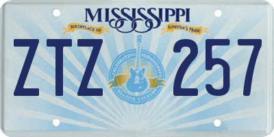 MS license plate ZTZ257