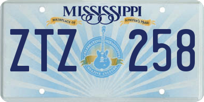MS license plate ZTZ258