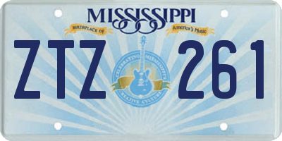 MS license plate ZTZ261
