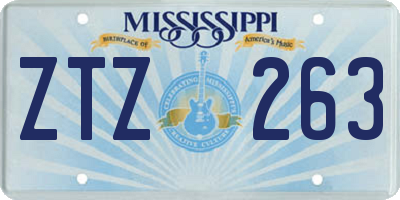 MS license plate ZTZ263