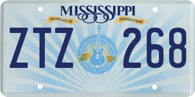 MS license plate ZTZ268