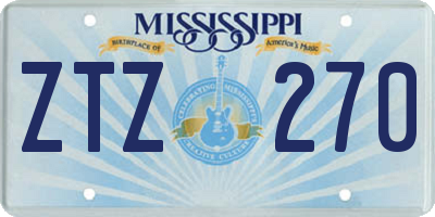 MS license plate ZTZ270