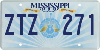 MS license plate ZTZ271