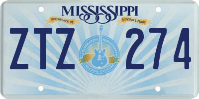 MS license plate ZTZ274