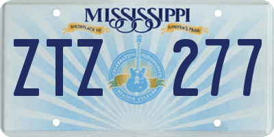 MS license plate ZTZ277