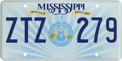 MS license plate ZTZ279