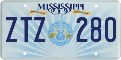 MS license plate ZTZ280