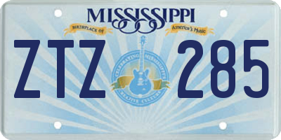 MS license plate ZTZ285