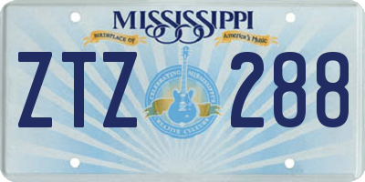 MS license plate ZTZ288