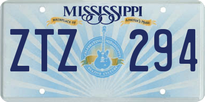 MS license plate ZTZ294