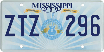 MS license plate ZTZ296