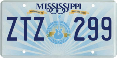 MS license plate ZTZ299