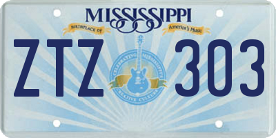 MS license plate ZTZ303