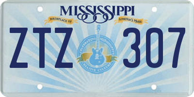 MS license plate ZTZ307